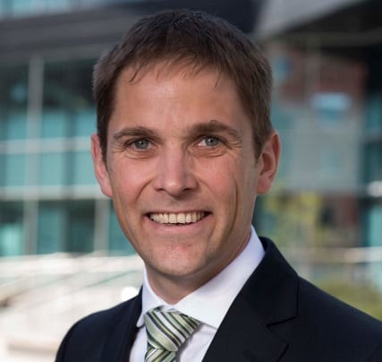 A close up of Giles Taylor smiling